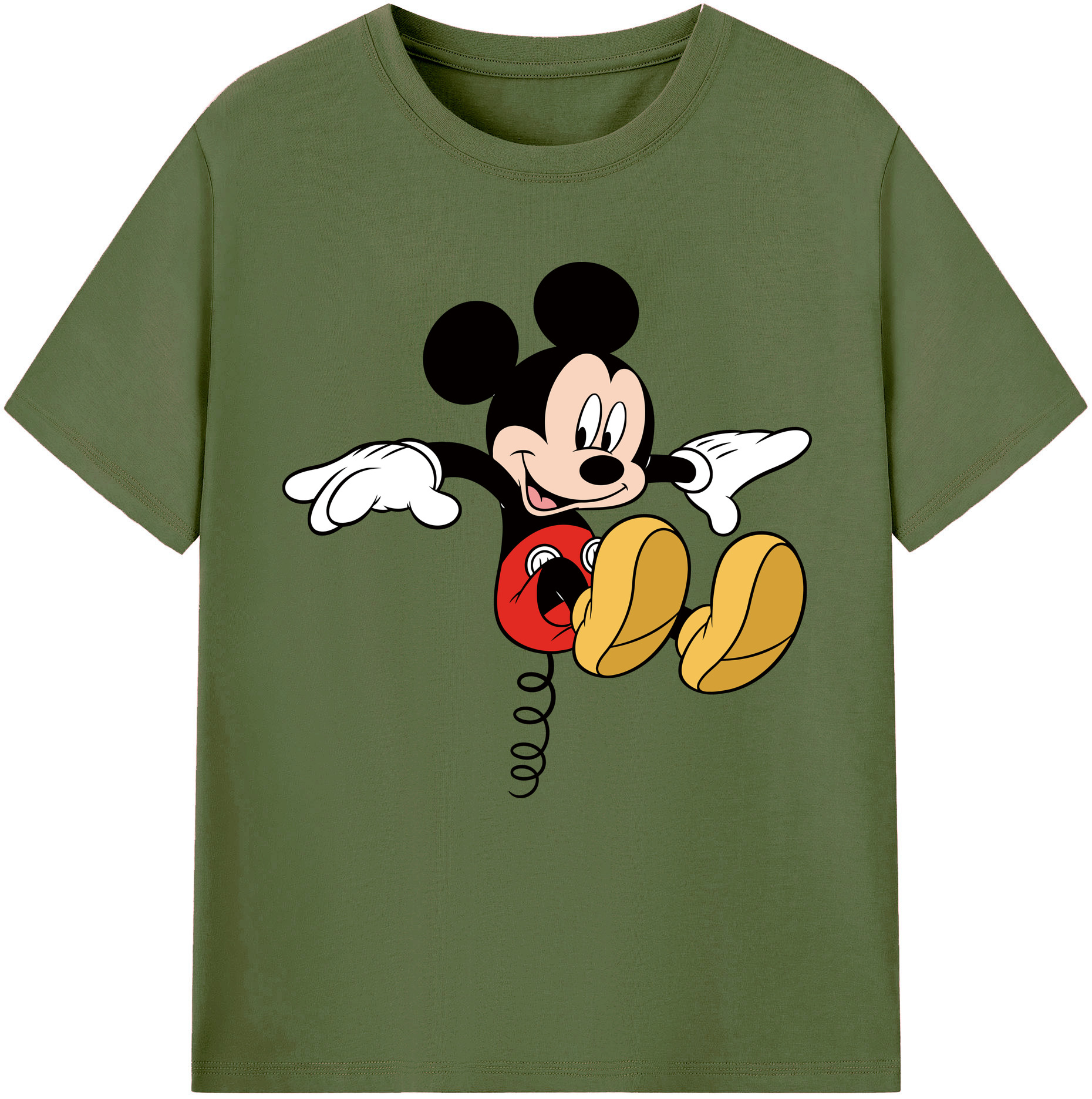 （画像用） ミッキーマウス Mickey Mouse 綿100％半袖Tシャツ（フロントプリント）